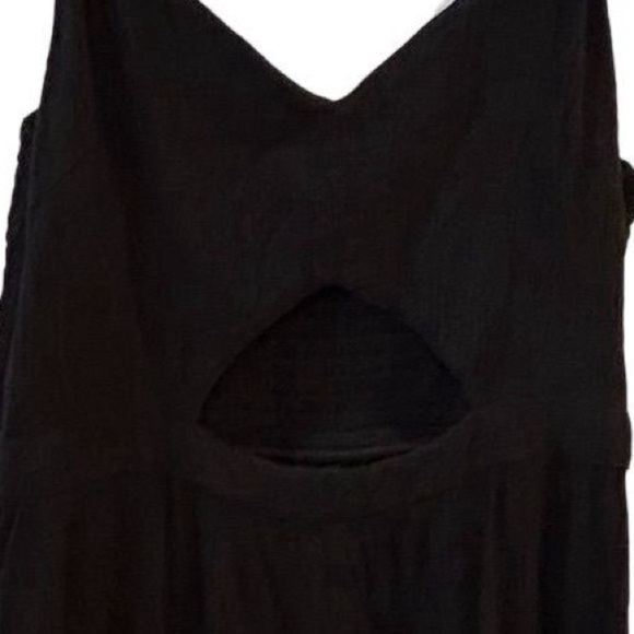 Aerie Women's Black V-Neck Maxi Dress w/ Front Cut-Out Detail Size Large - Picture 10 of 14